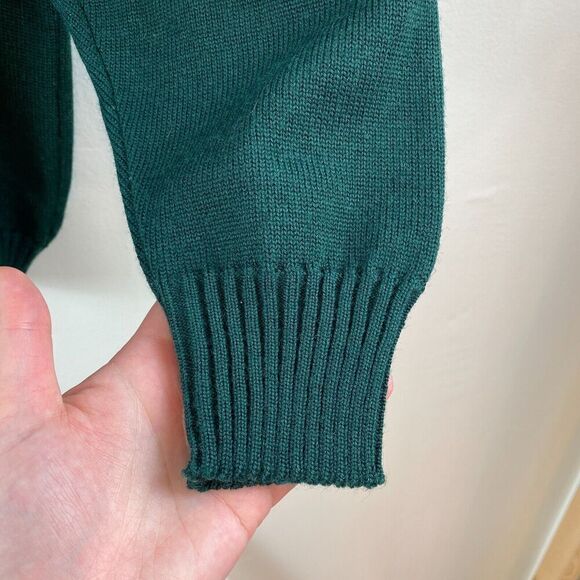 Vintage Paul & Shark Yachting Wool Knit Sweater Elbow Patch Mens size L Green - Picture 3 of 10